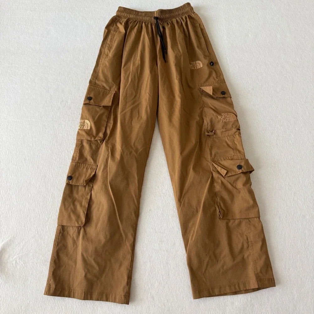 The North Face Rugged Cargo Pants Mens Small Brown Multi-Pocket Elastic Waist